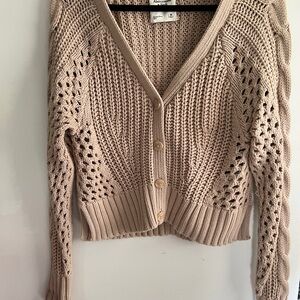 Abercrombie & Fitch - Women's Tan Knit Cardigan Sweater